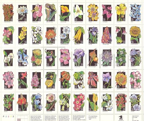 1987 US - Sc2647a 29¢ North American Wildflower [pane of 50] MNH